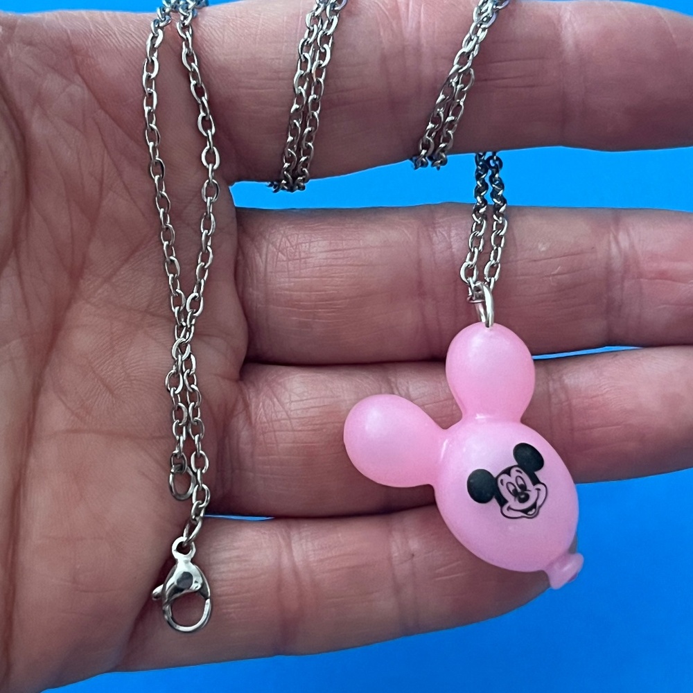 DISNEY PARKS DISNEY Mickey Mouse Balloon Charm NECKLACE -  LIGHT PINK